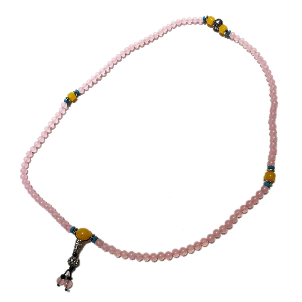 蓮花+粉晶108念珠6mm【十方】149080