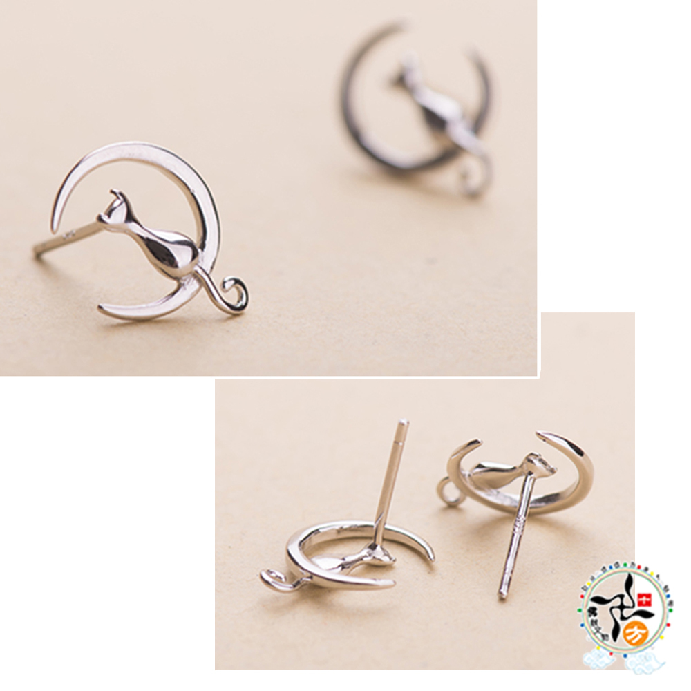 月喵咪925純銀 耳針1對【十方】149280