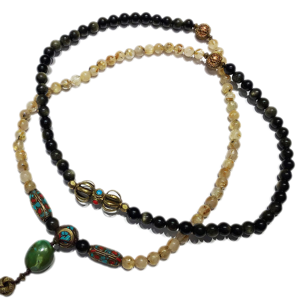 金剛杵&綠松石&鈦晶108&金曜念珠8mm【十方】149742