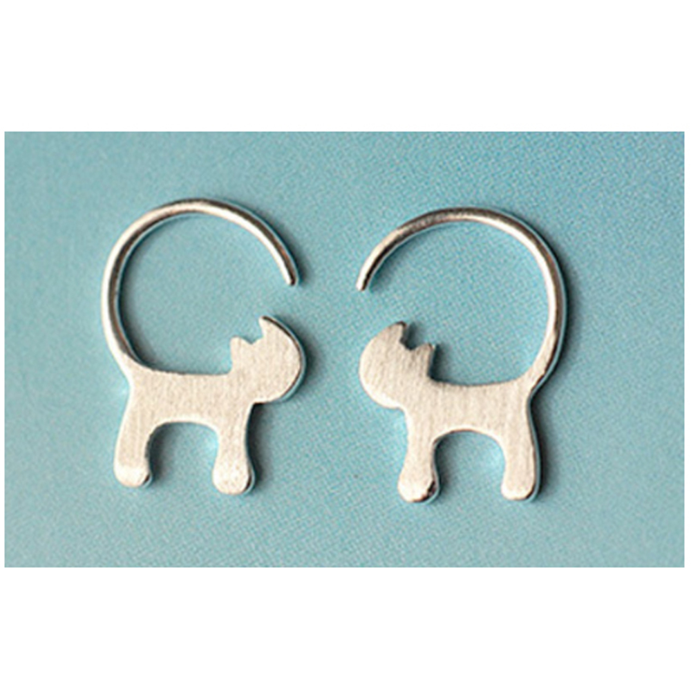 捲尾貓925純銀 耳針1對【十方】149285