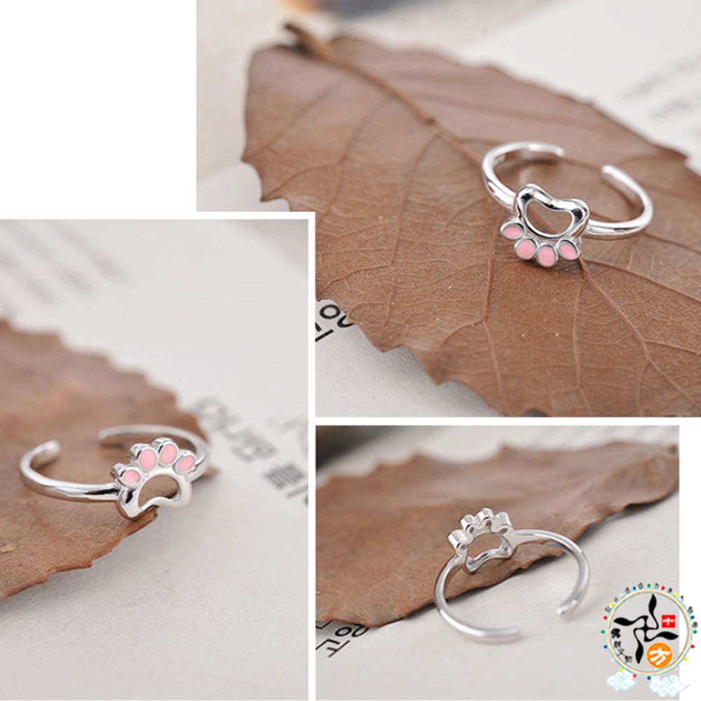 粉紅貓掌 925純銀 戒指【十方】149300