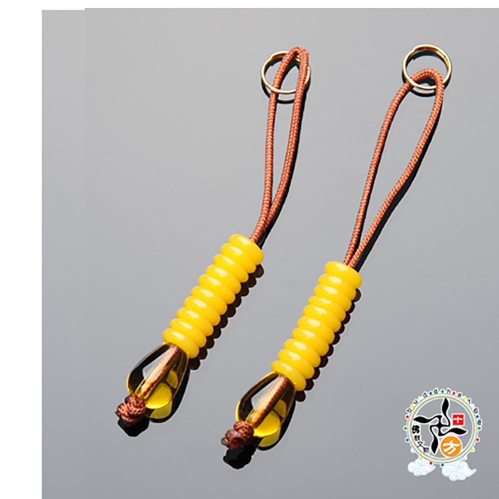 黃晶{水滴}蜜納計數珠1對【十方】150106