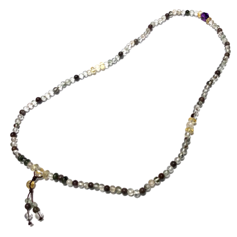 水晶蓮花+綠幽靈水晶108念珠5.5mm【十方】150390