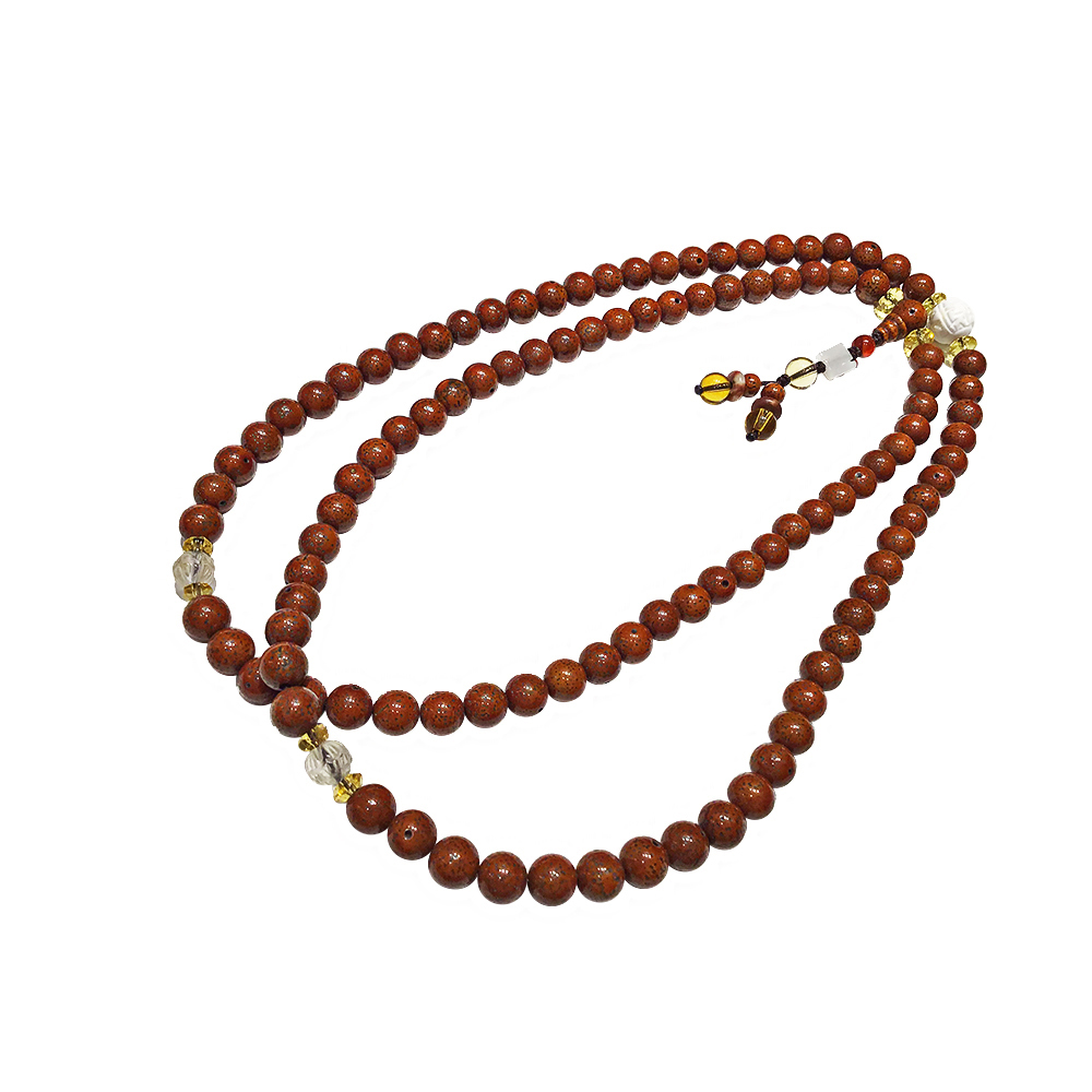 六字真言{硨磲}&老菩提108念珠9mm【十方】122074