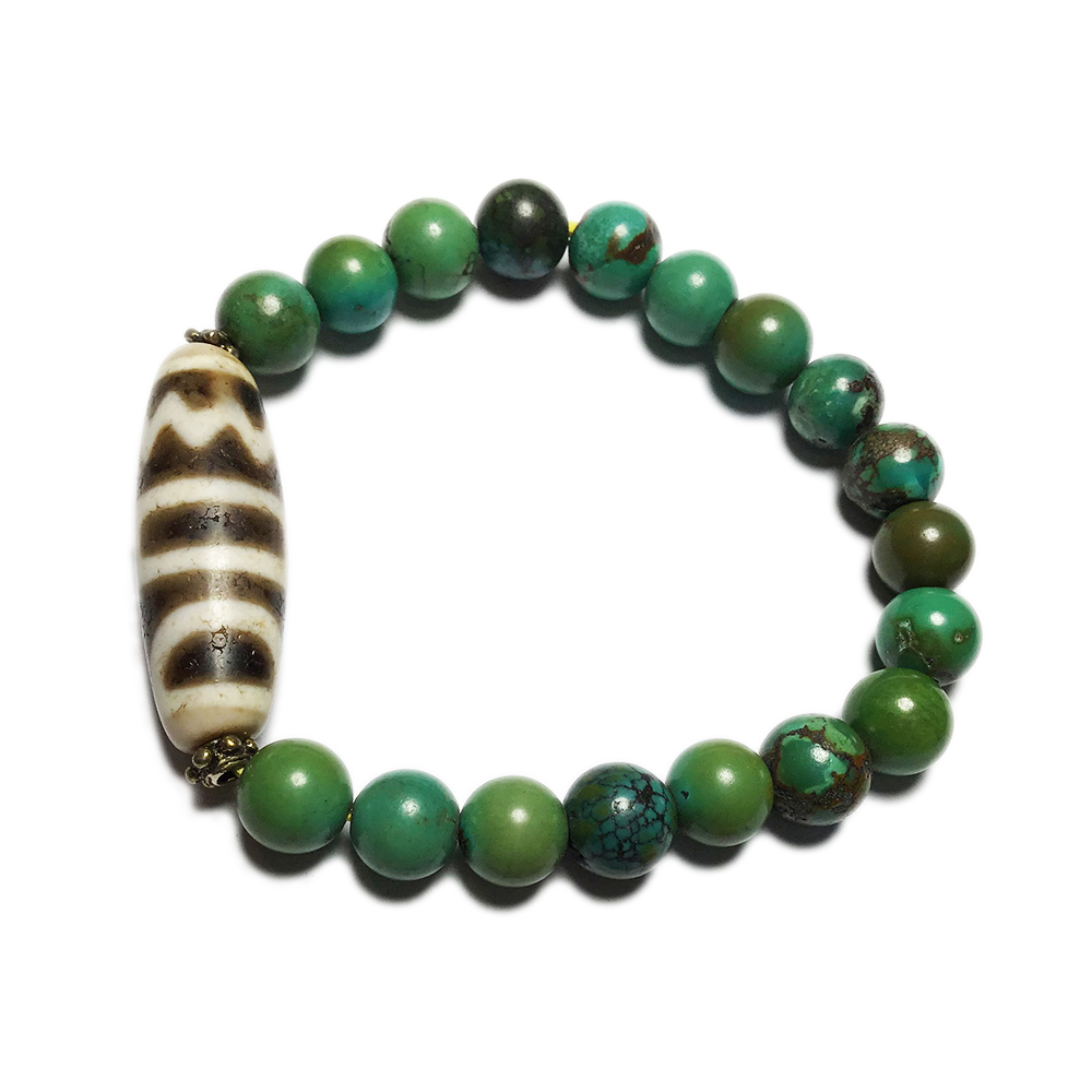 天地眼天珠&綠松石手珠9mm【十方】121154