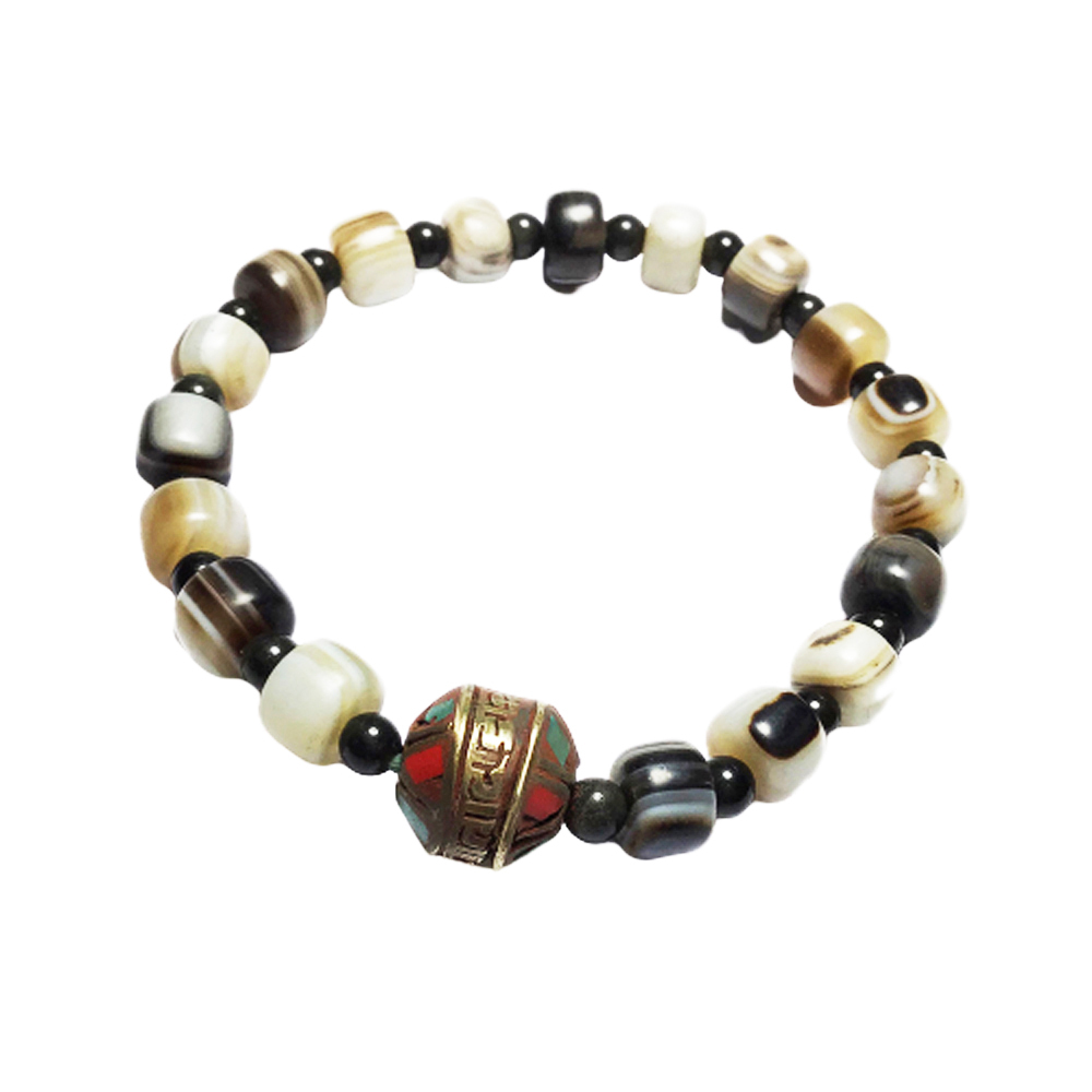 手工銅珠&藥師珠(輪)手珠9*6mm【十方】121166