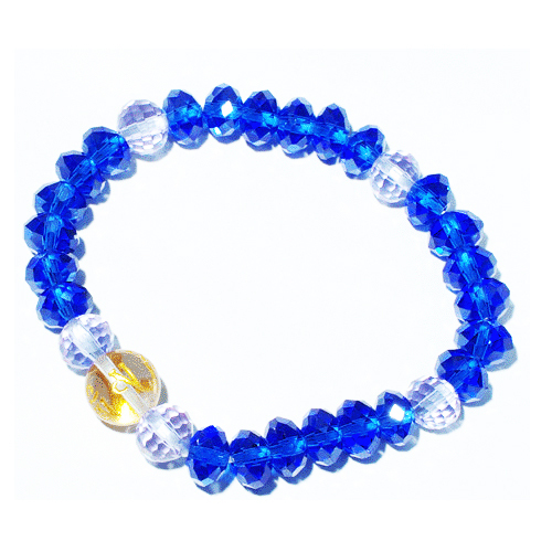 六字真言{水晶}&晶鑽藍晶手珠5*8mm【十方】122335