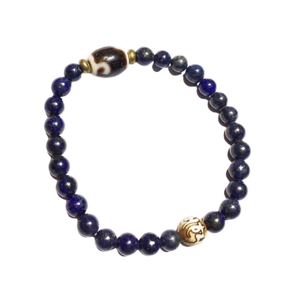 {金錢勾}天珠&頂級青金石手珠6mm【十方】123775