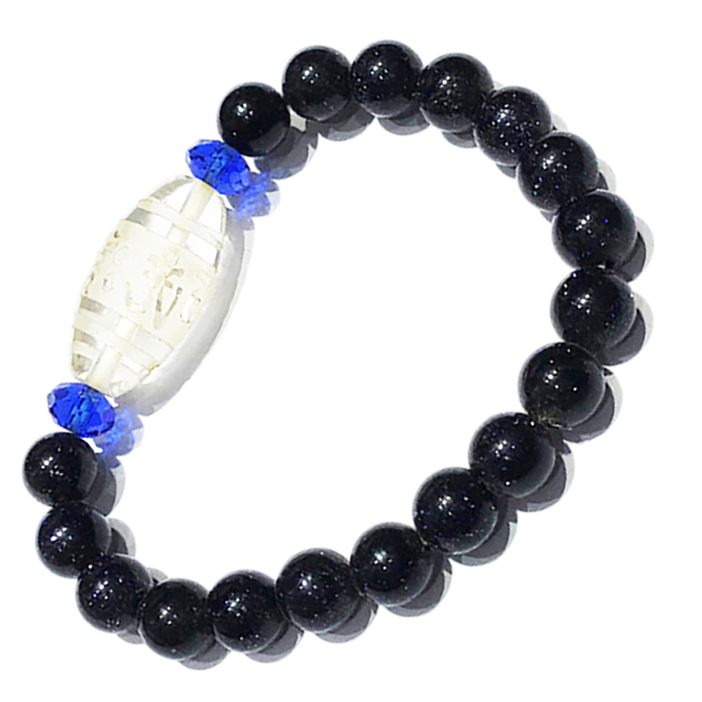 六字真言{水晶}&藍砂石手珠8mm【十方】122960