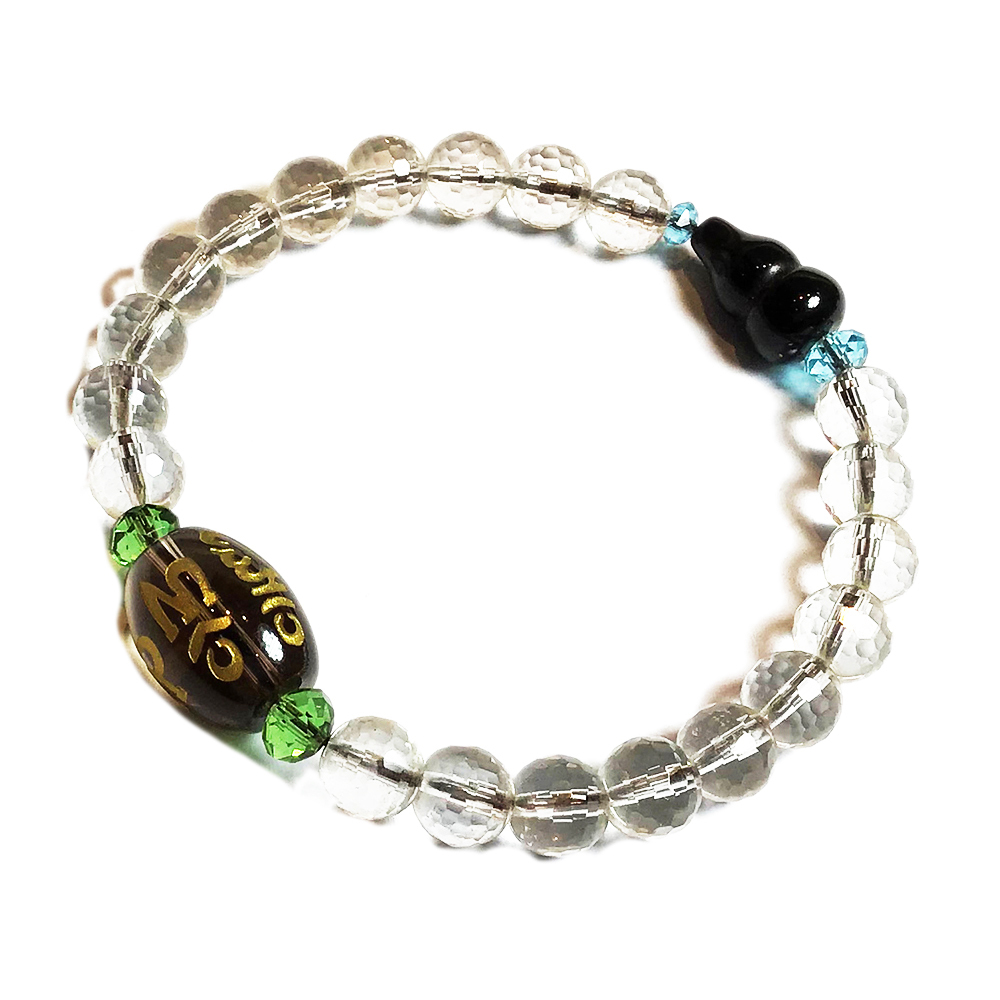 六字真言&黑曜葫蘆&晶鑽手珠8mm【十方】123138