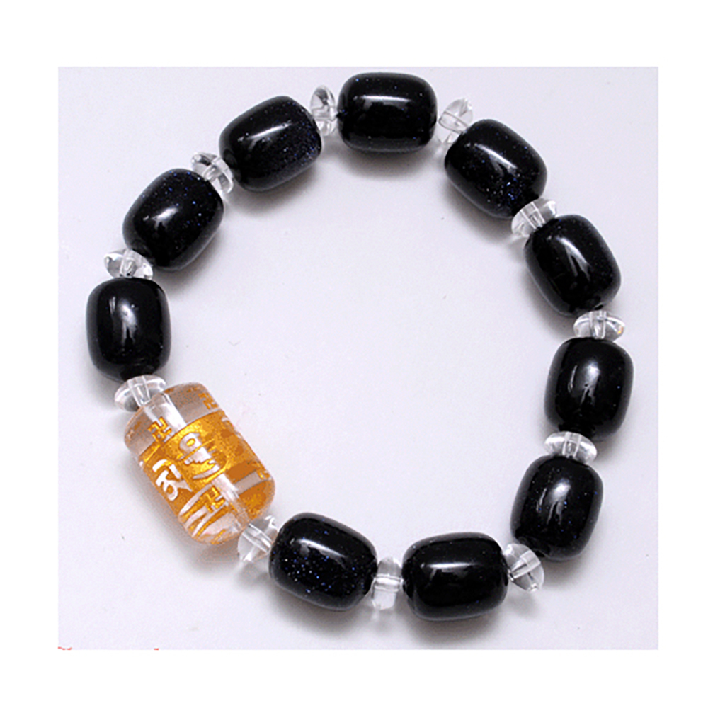 六字真言&藍砂石手珠10*8mm【十方】124244