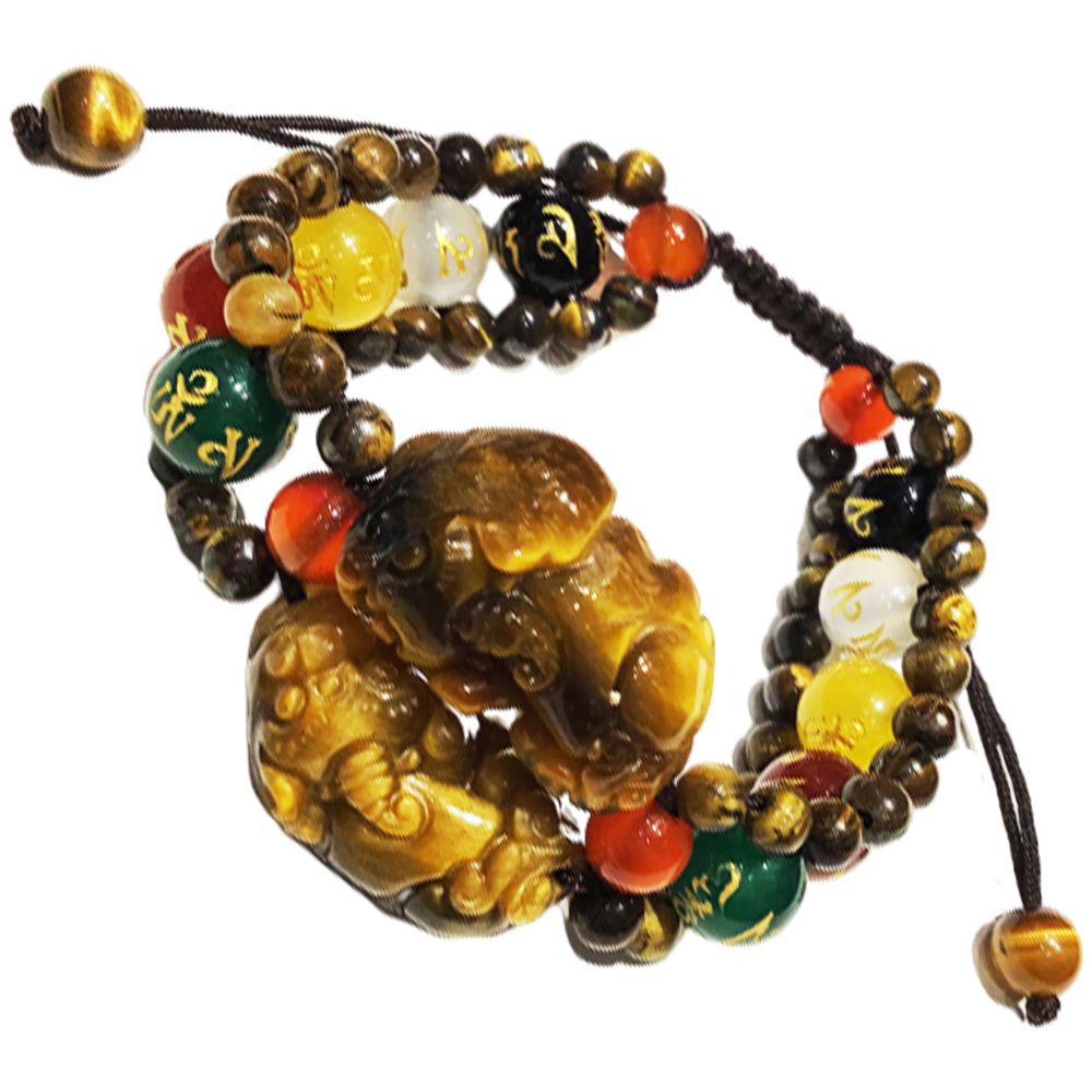 豼貅{虎眼石}五行珠中國結手鍊【十方】127761