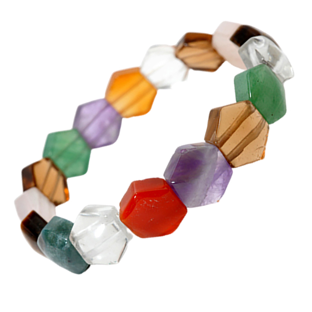 五彩水晶{六角形}手環【十方】128340