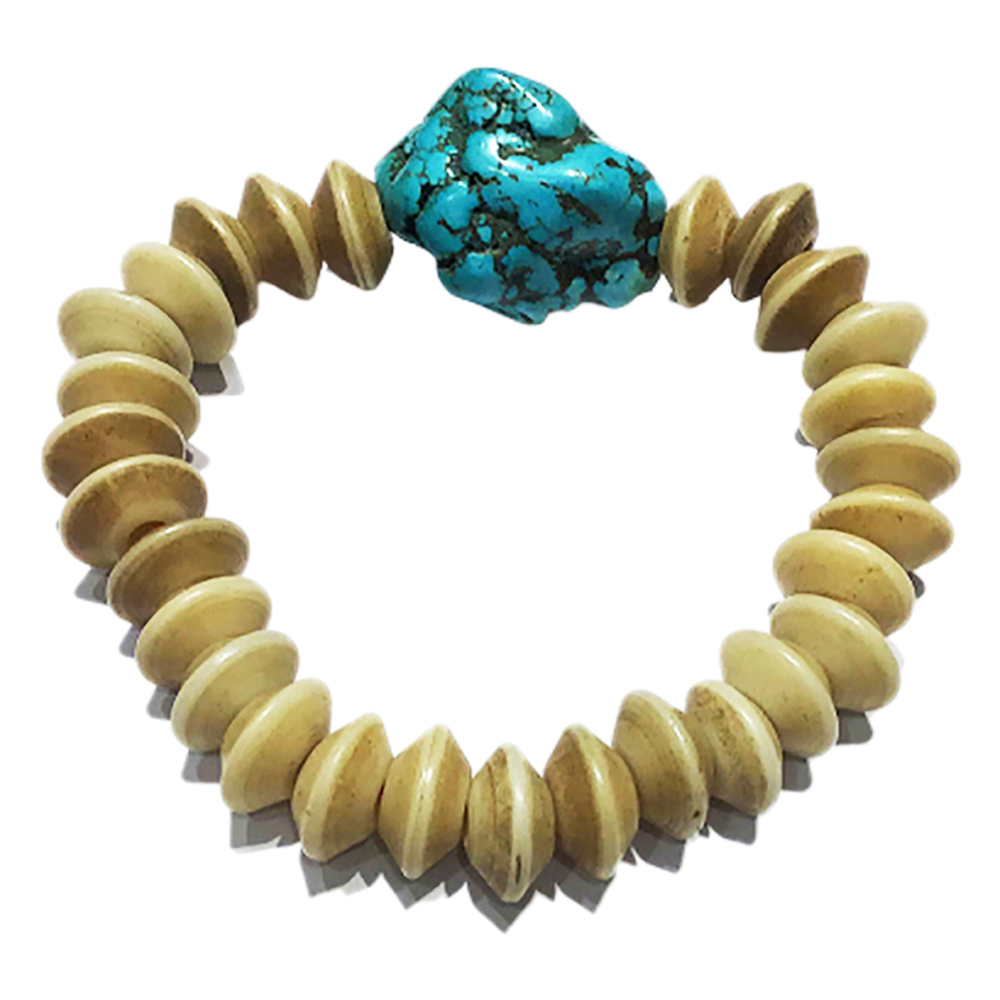 綠松石&骨珠手珠12*7mm【十方】128226