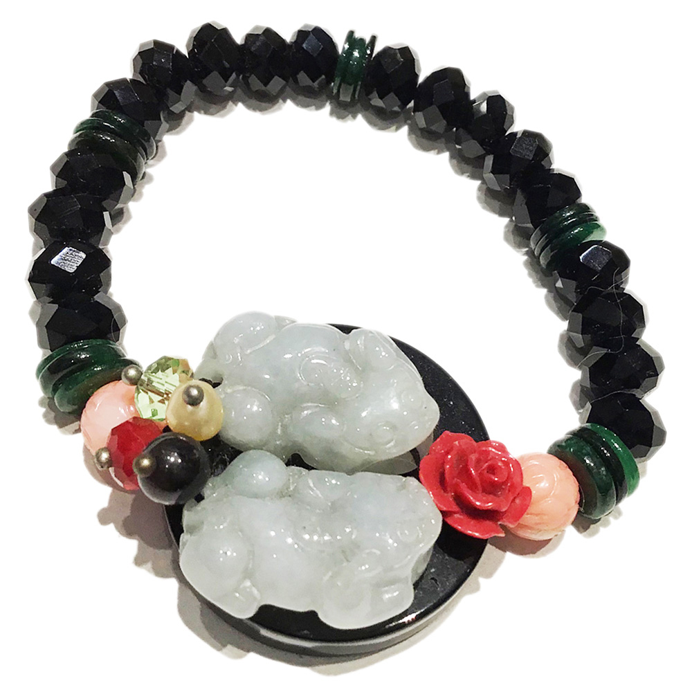 玉貔貅&黑曜岩開運手鍊【十方】126553