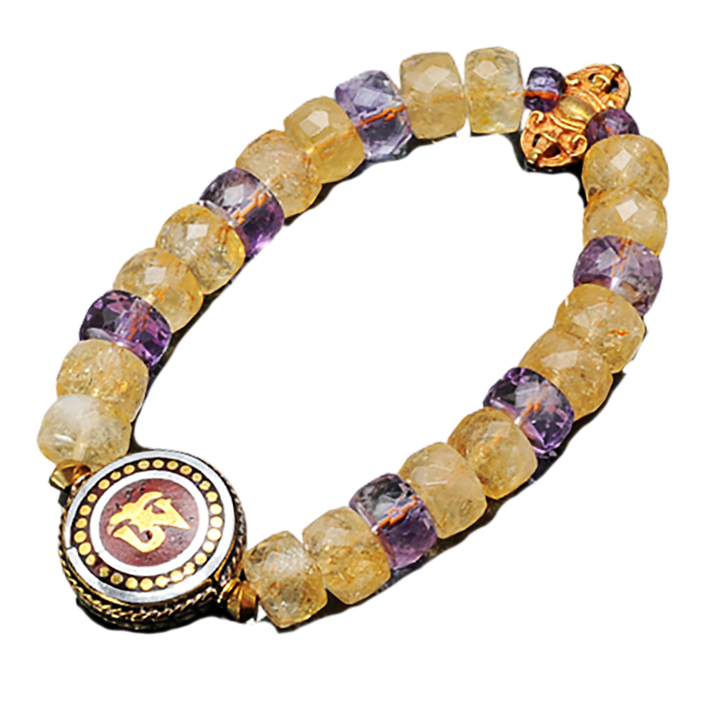 嗡{銅珠}&黃晶{晶鑽}手鍊10*6mm【十方】128389