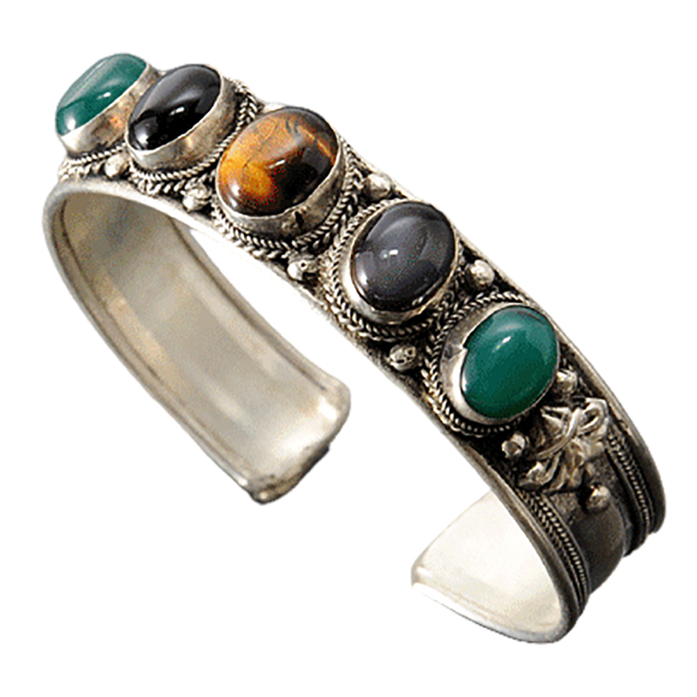 寶石尼泊爾手環{藏銀}【十方】127252