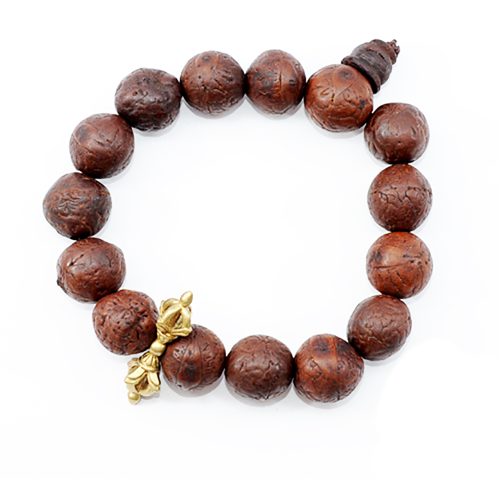 金剛杵(銅鎏金)&鳳眼菩提手珠15mm【十方】130245