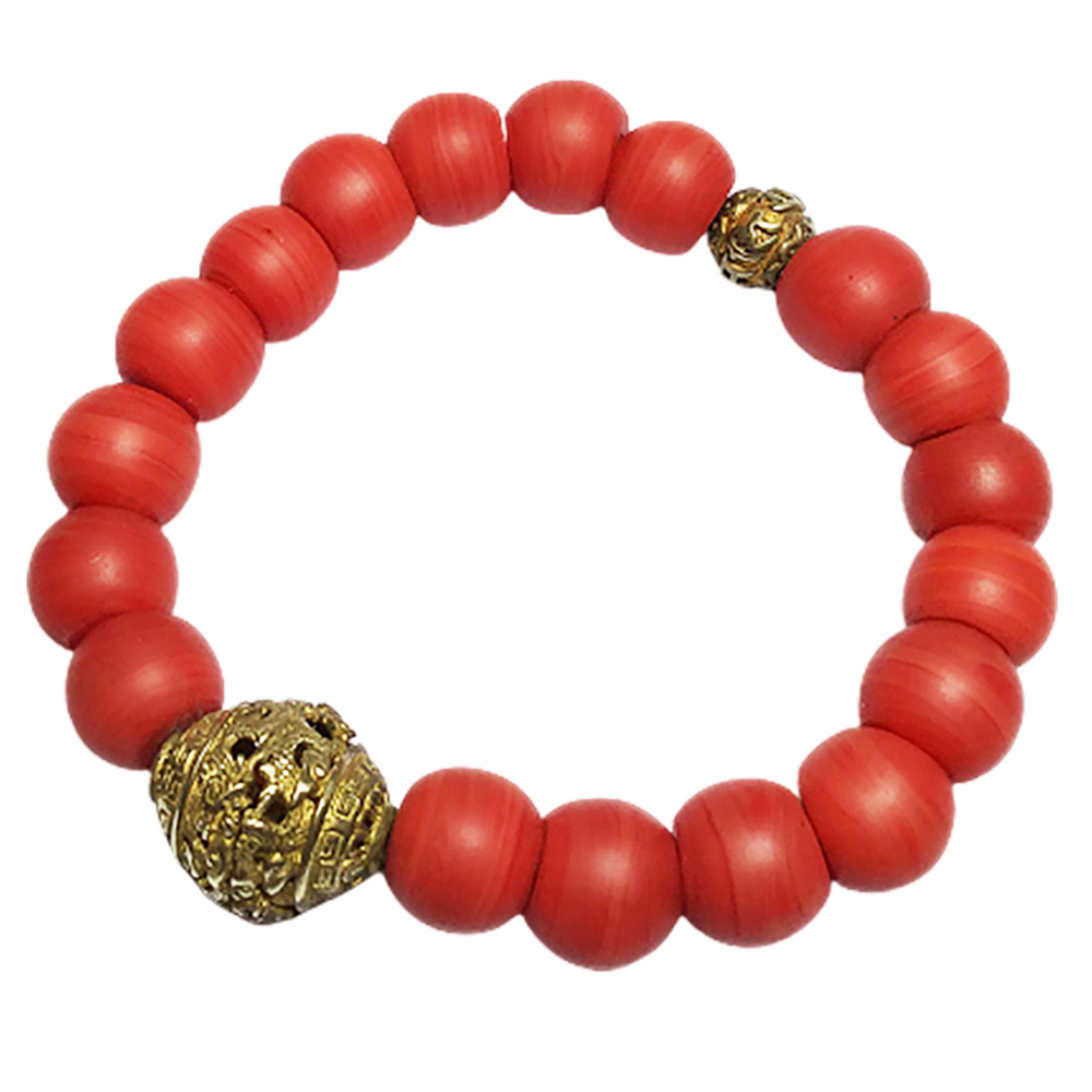 龍鳳銅珠&火山琉璃手珠10mm【十方】129491