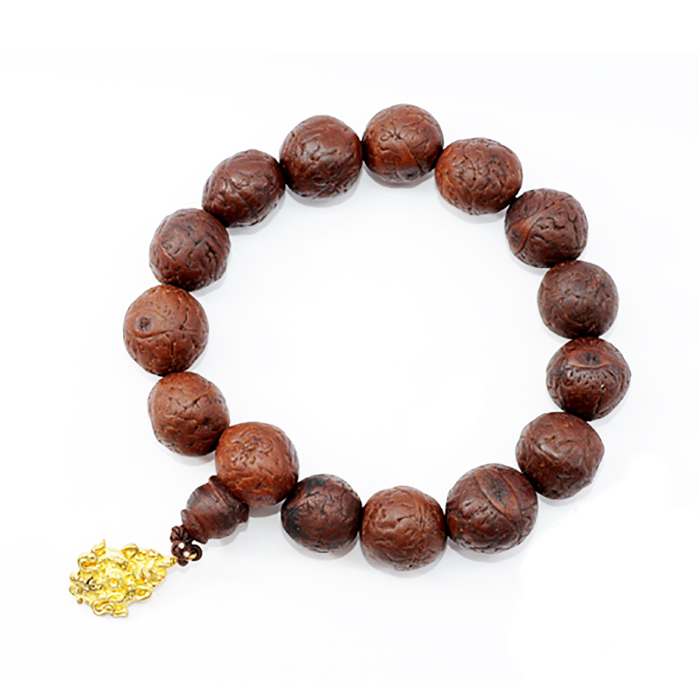 八吉祥(銅鎏金)&鳳眼菩提手珠14mm【十方】130261