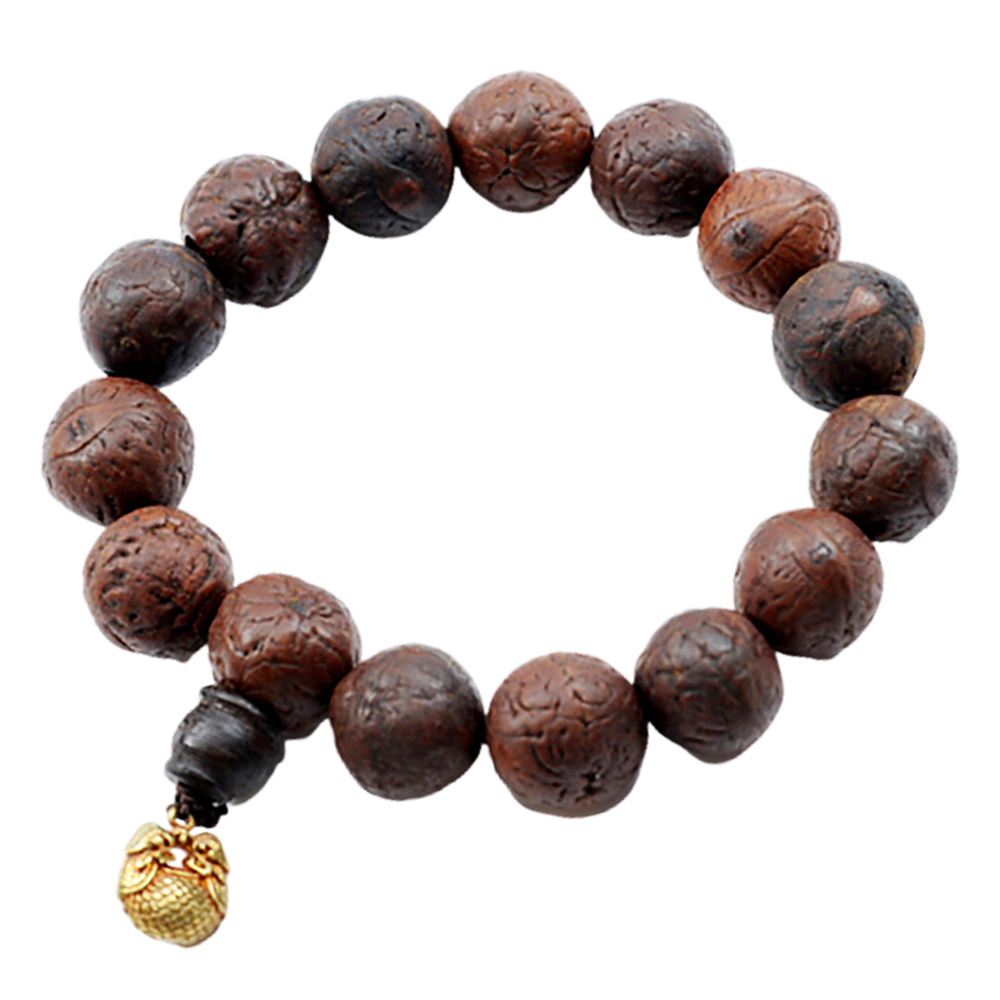 木魚(銅鎏金)&鳳眼菩提手珠14mm【十方】130214