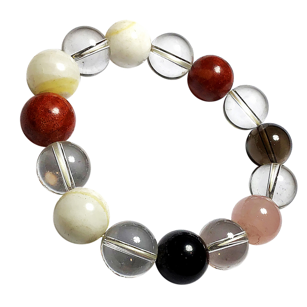 五寶石水晶手珠14mm【十方】130469