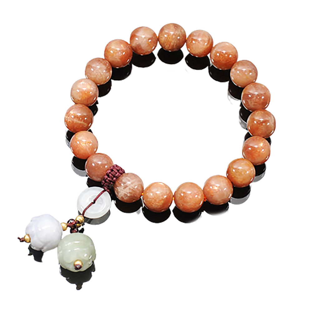 太陽石手珠10mm+玉蓮花流蘇【十方】131897