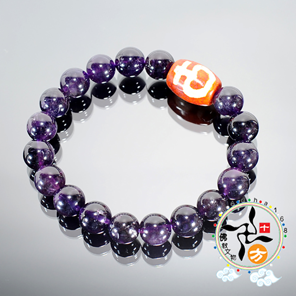 寶瓶火供天珠&紫晶手珠10mm【十方】130682