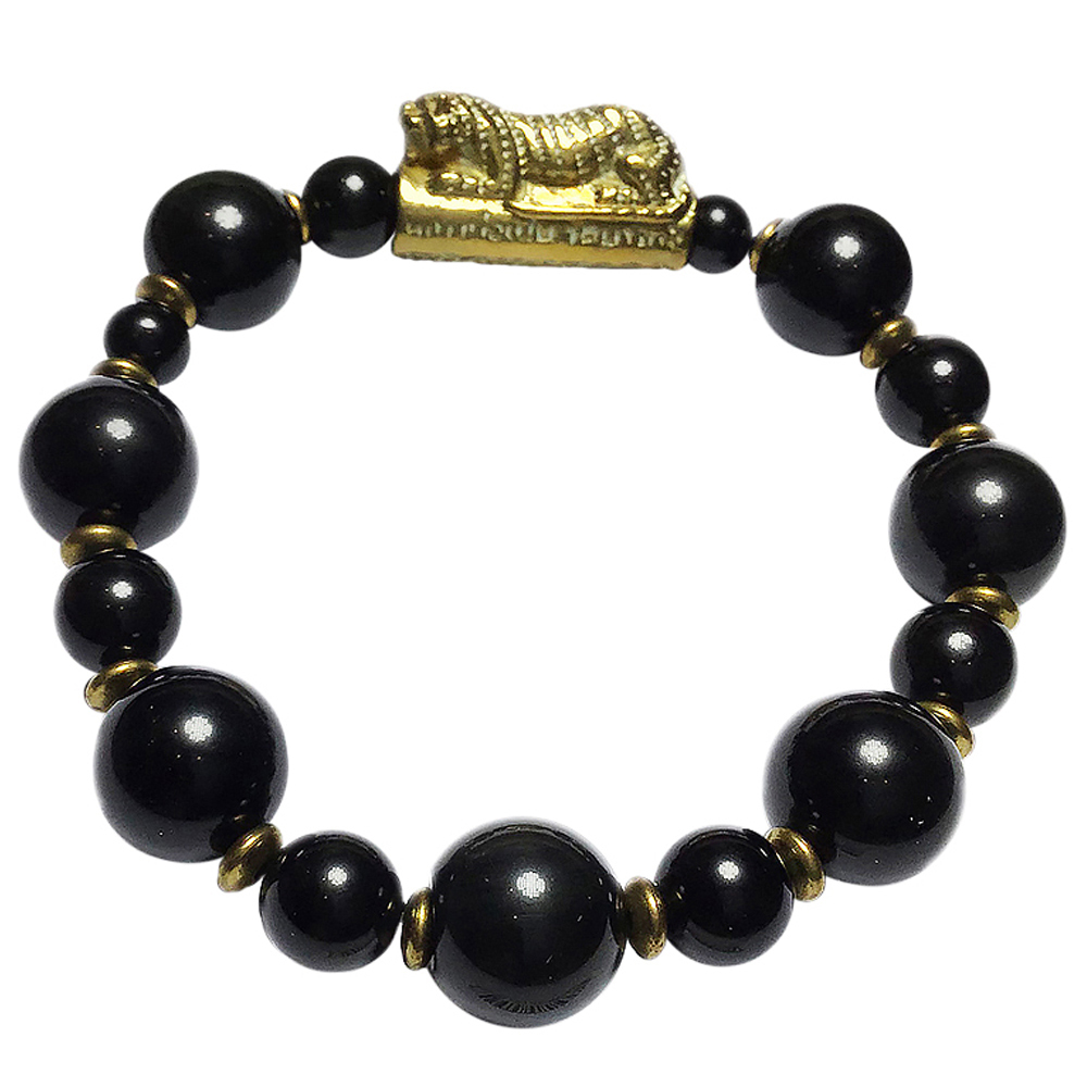 咬錢虎+黑曜岩手珠12mm【十方】132105