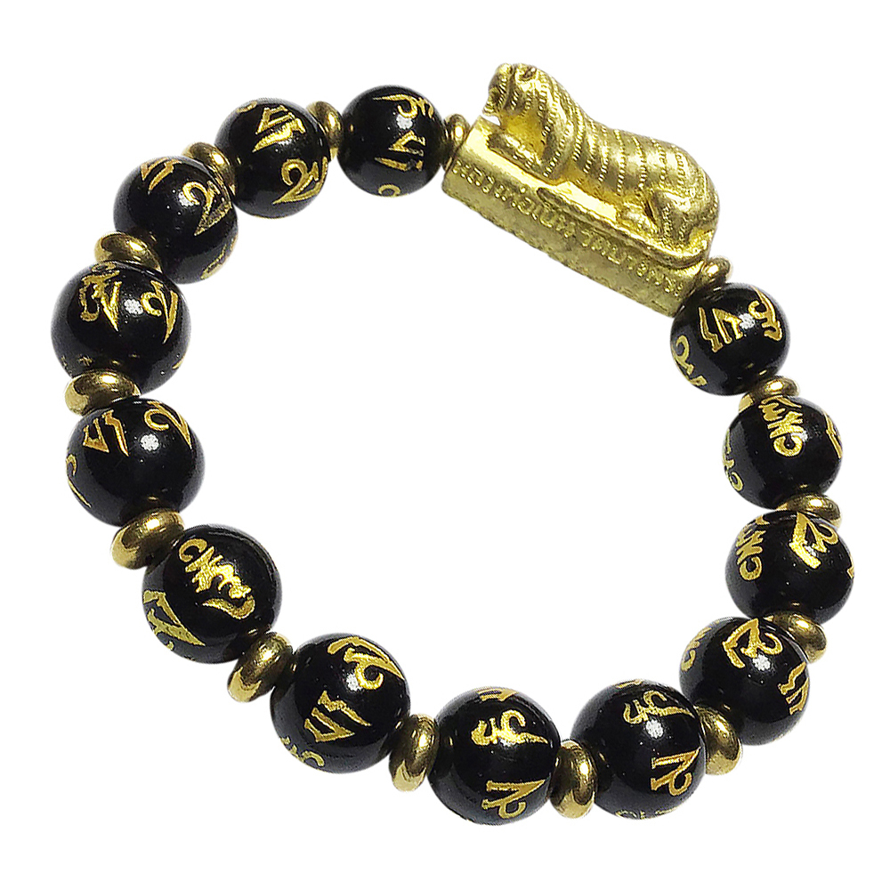 咬錢虎{虎爺}黑曜岩手珠10mm【十方】132402