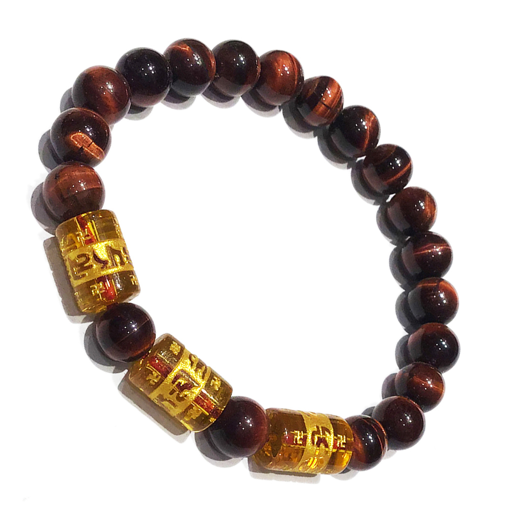 轉經輪{黃晶}+紅虎眼手珠8mm【十方】133604