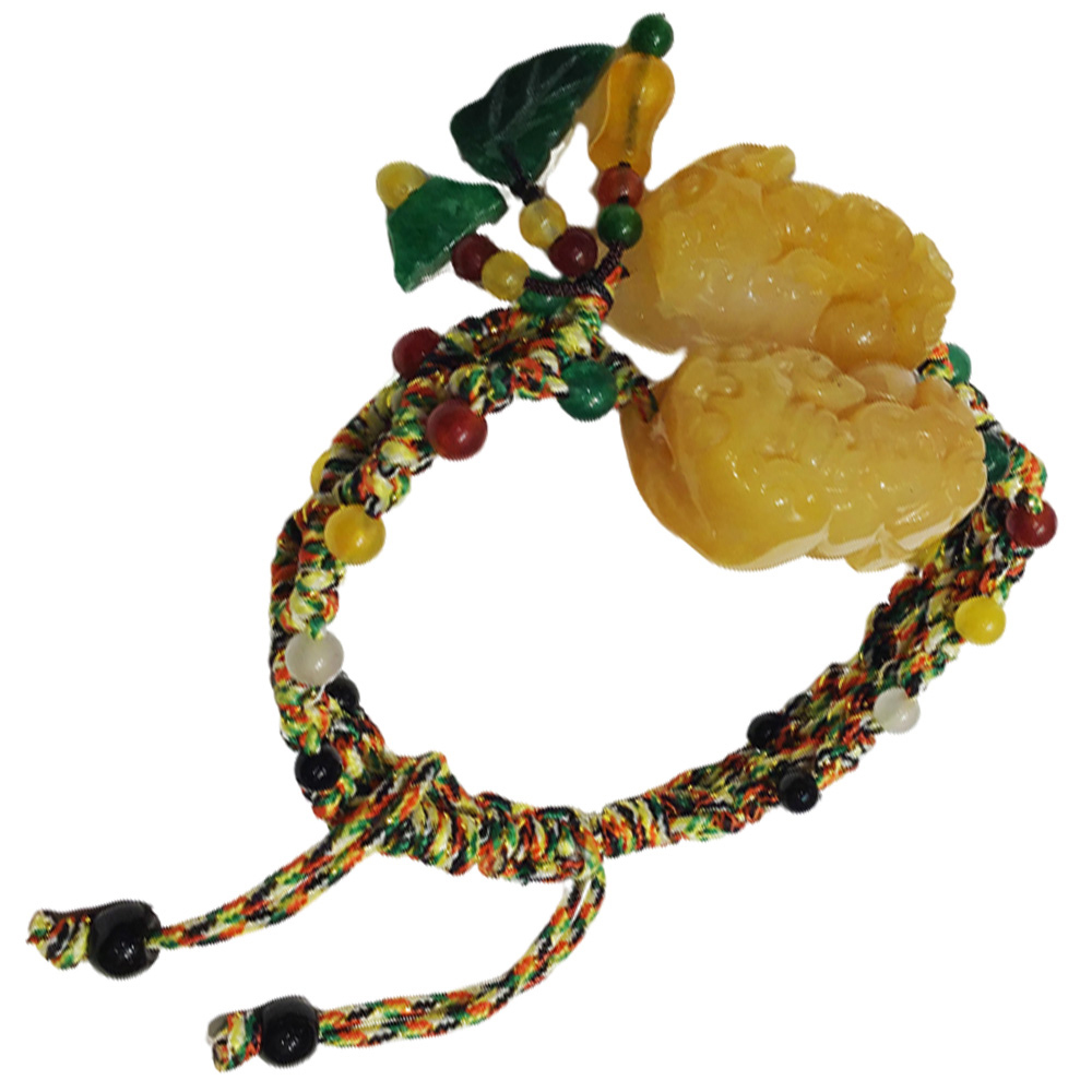 旺財貔貅{黃玉}五色線手鍊【十方】133679