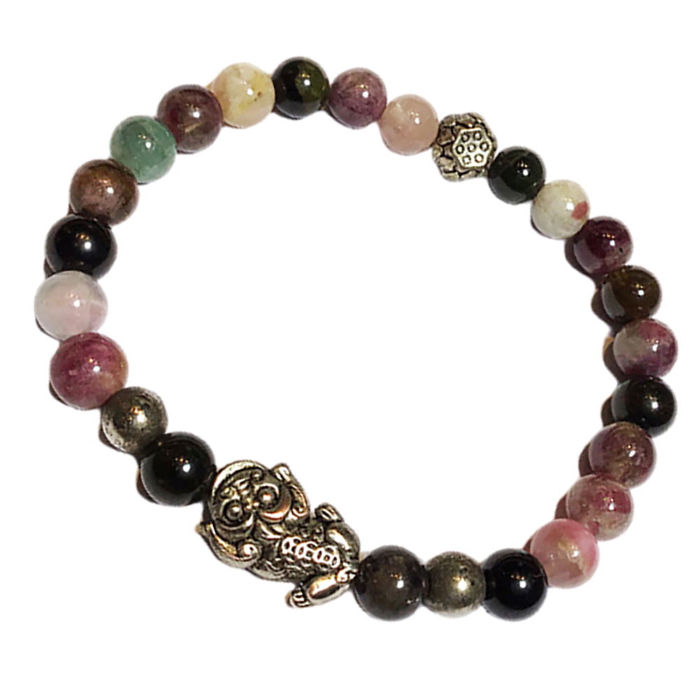 豼貅{藏銀}+碧璽手珠6mm【十方】134786