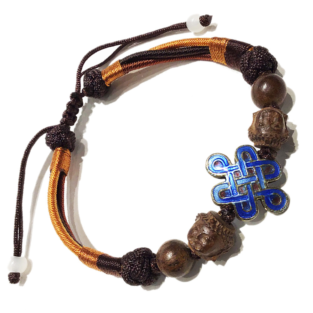 佛首{土沉香木雕}+吉祥結{琺瑯}開運編織手練【十方】134810