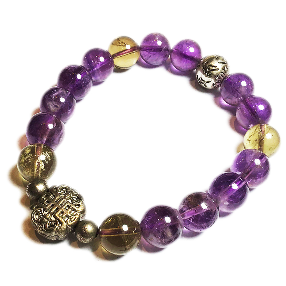 福祿壽{藏銀}紫黃晶手珠11mm【十方】134792