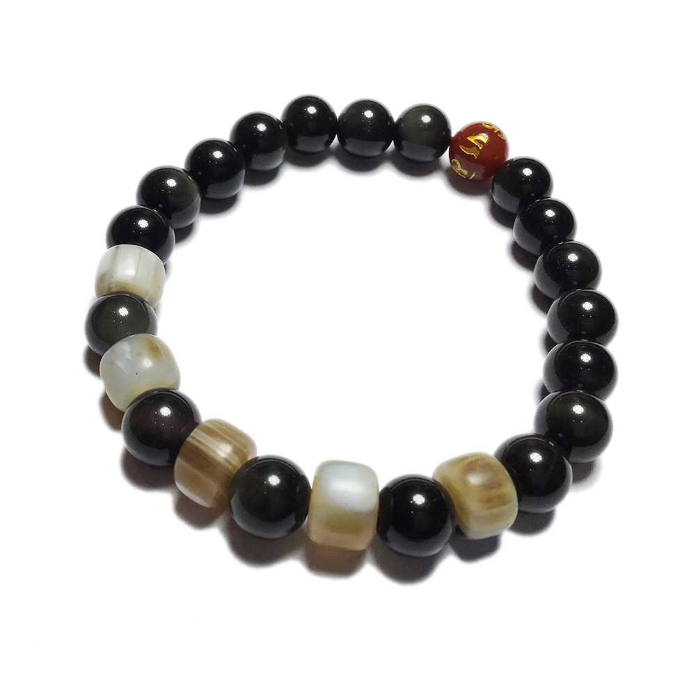 藥師珠+黑曜岩手珠8mm【十方】135674