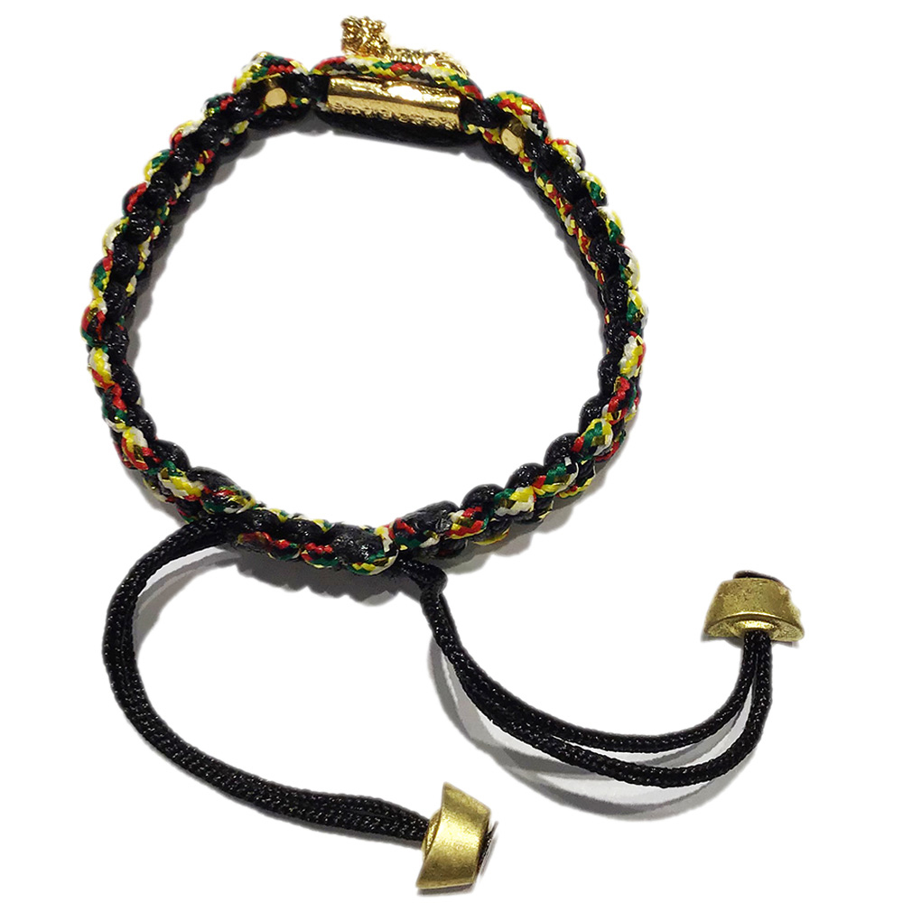 咬錢虎+金元寶五色線手鍊(黑)【十方】136203