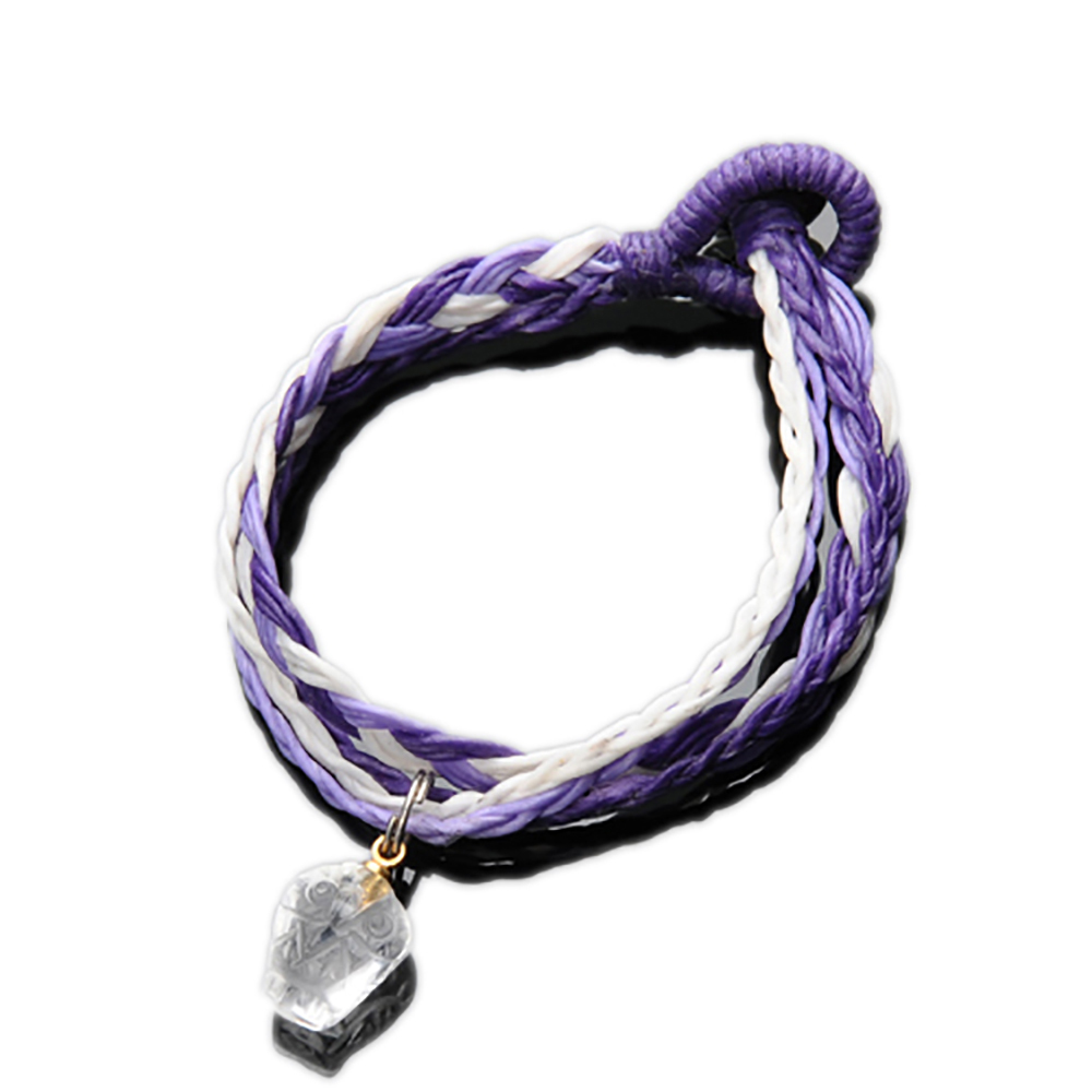 幸福貓頭鷹{水晶}&蠟繩開運手鍊【十方】136090