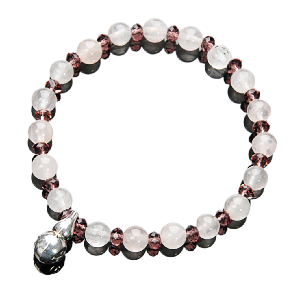 葫蘆{藏銀}+粉晶手珠6mm【十方】136003