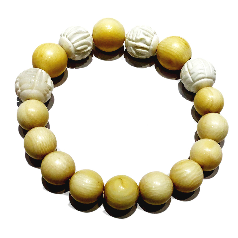 {六字真言}硨磲+象牙手珠10mm【十方】135959