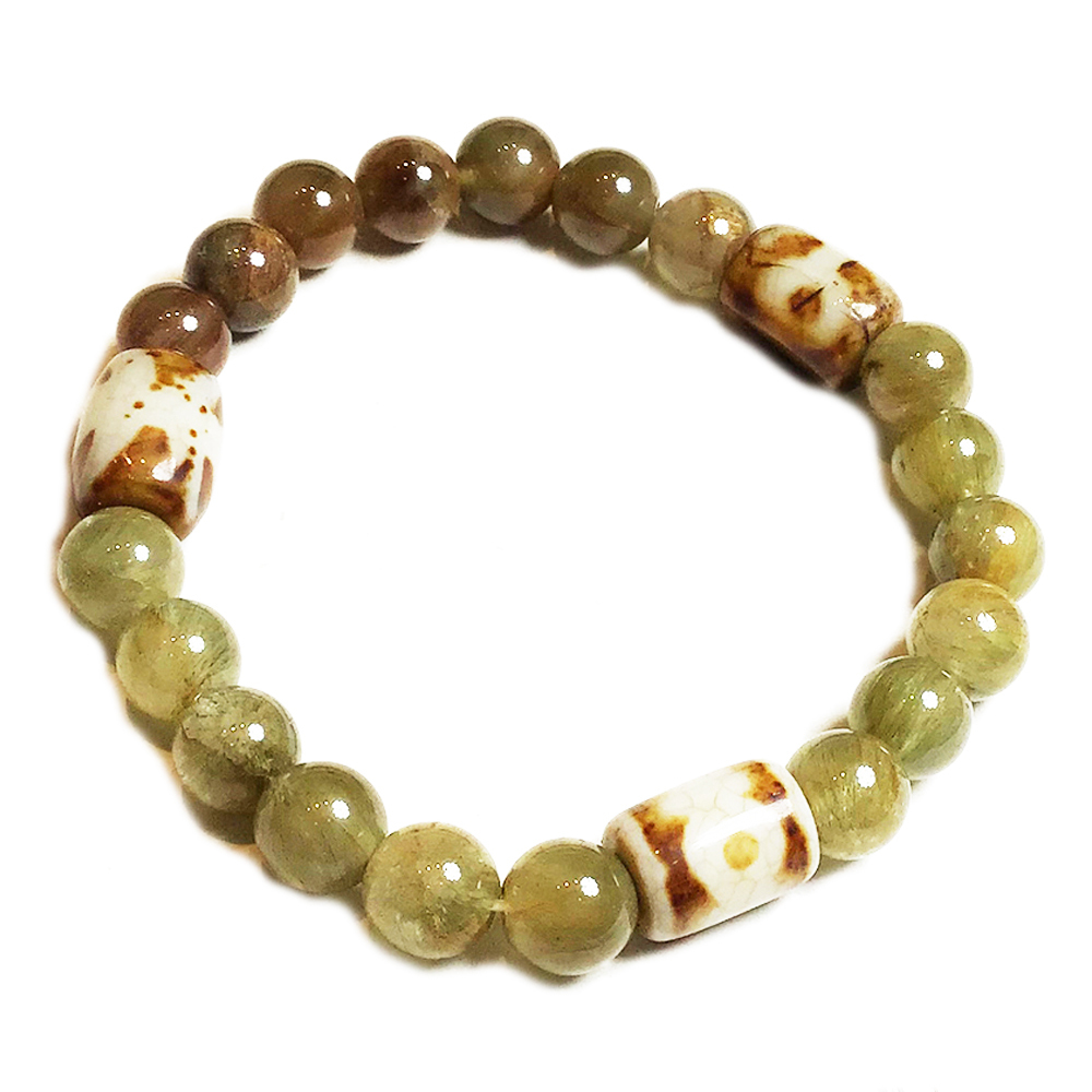 火供珠+兔毛髮晶手珠 8mm【十方】135973