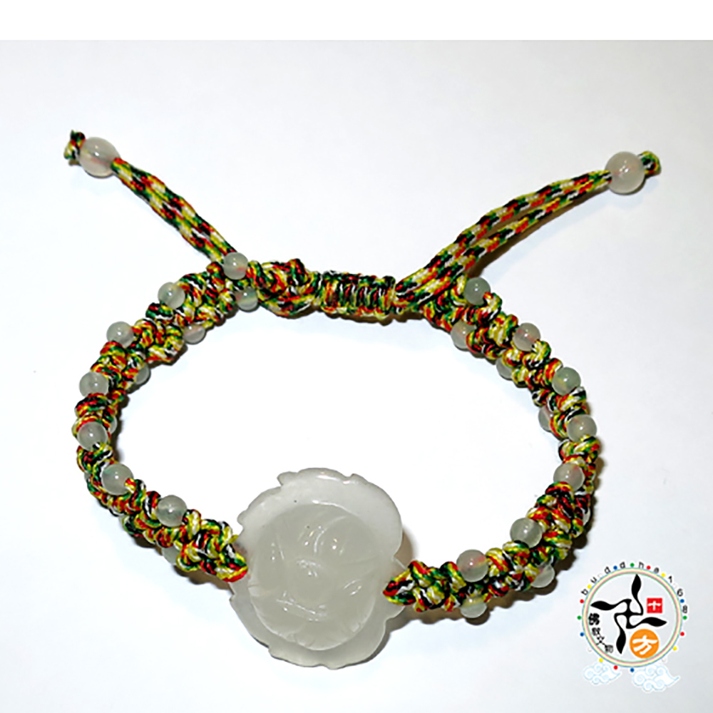 蓮花{白玉髓}財運五色線手鍊【十方】136618