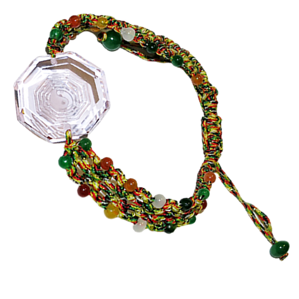 太極八卦{粉晶琉璃}開運五色線手鍊【十方】136610