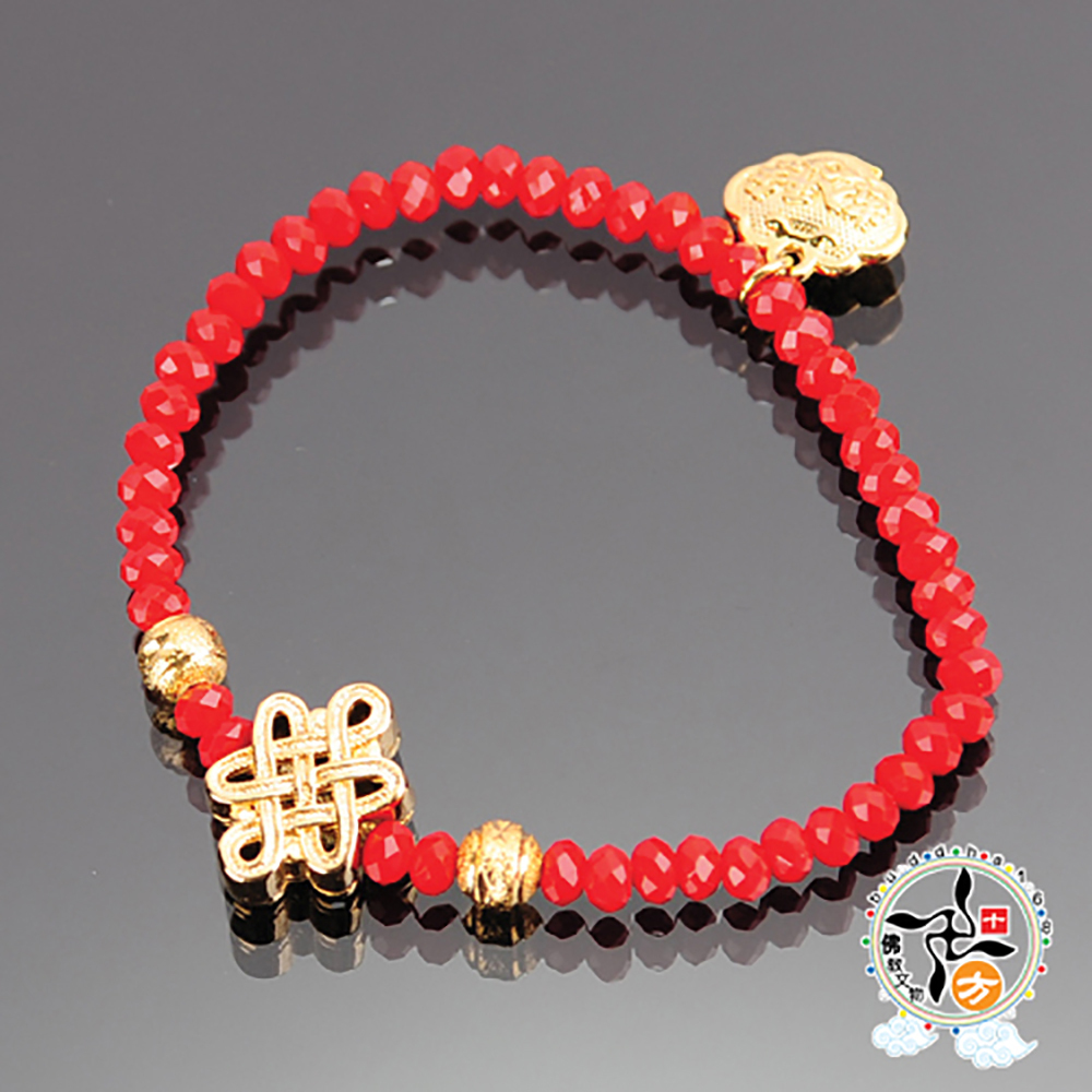 吉祥結+鴻運晶鑽手珠4mm【十方】137545