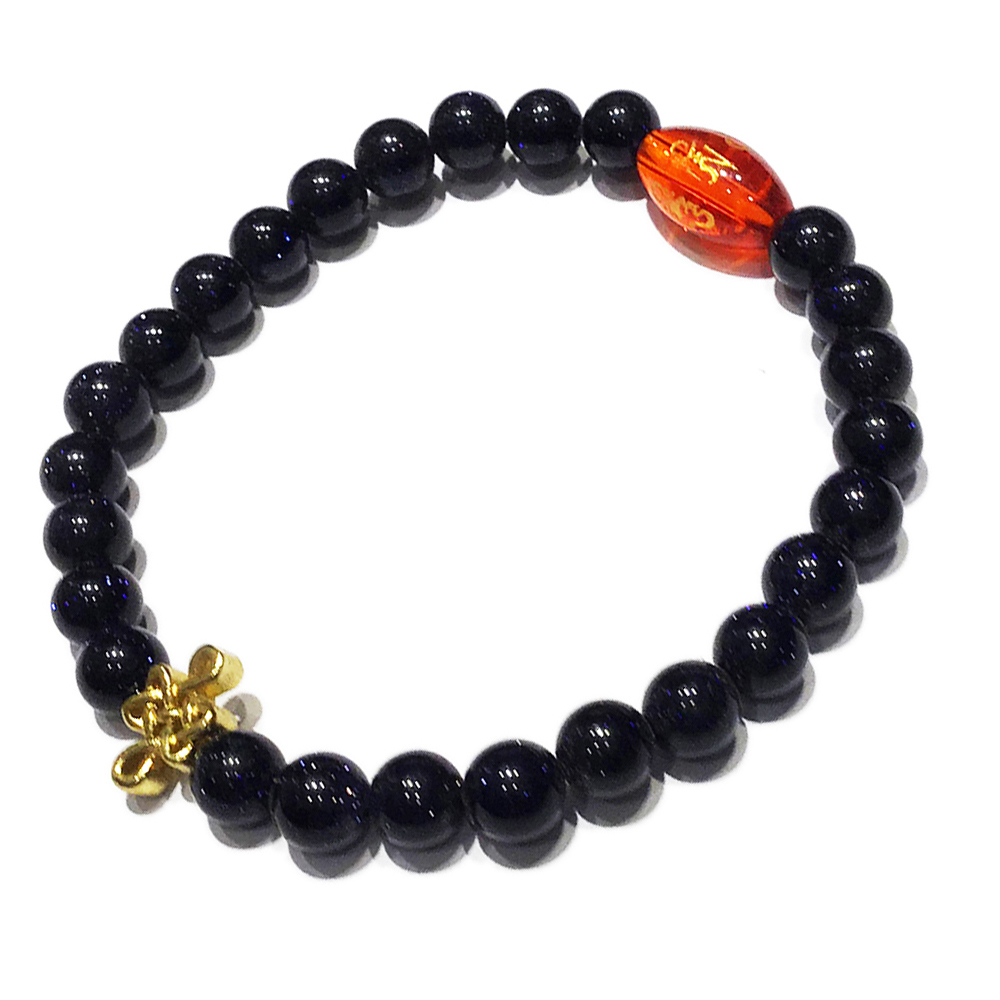 金吉祥+ 藍沙石手珠6mm【十方】139063