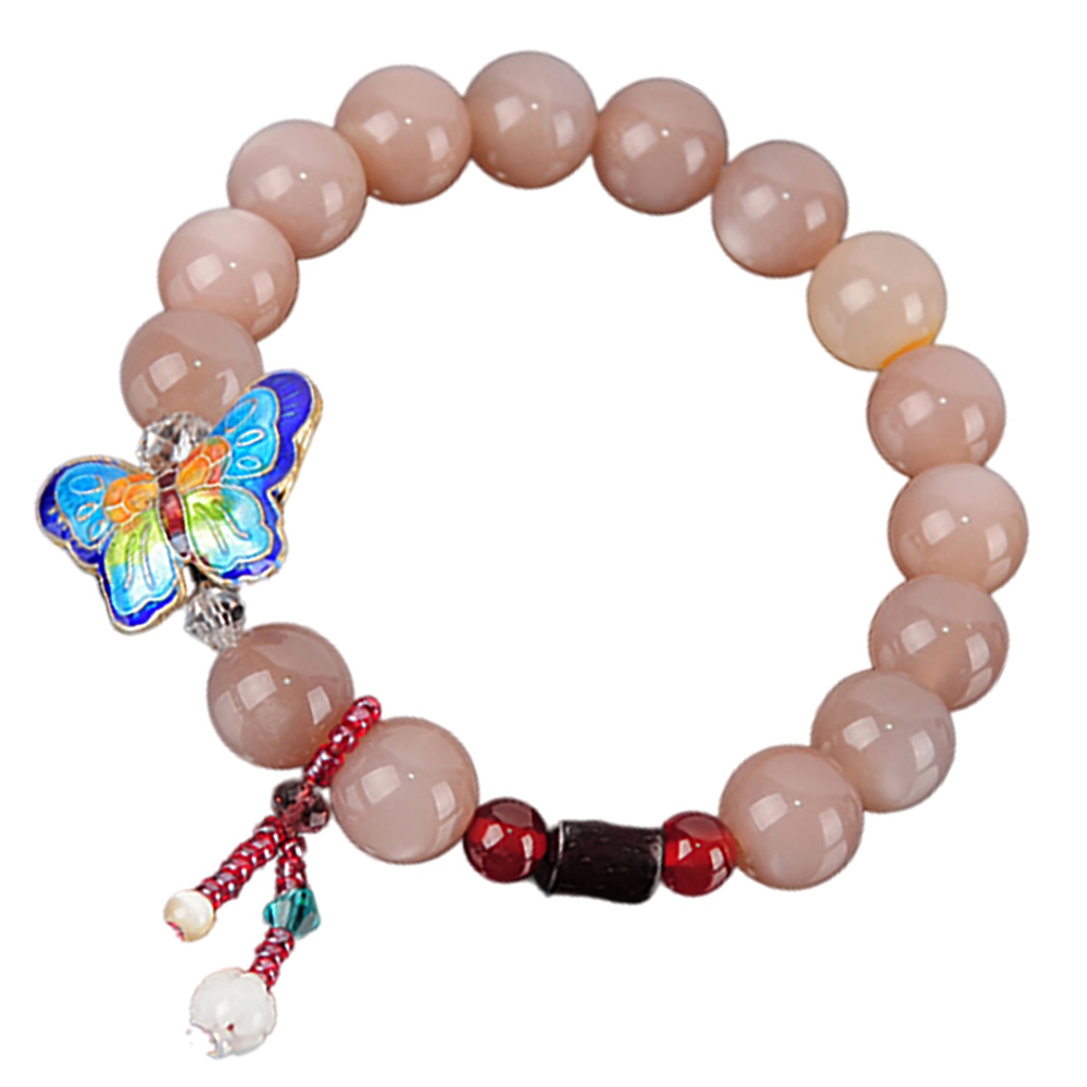 蝴蝶{琺瑯}+太陽石手珠10mm【十方】139326