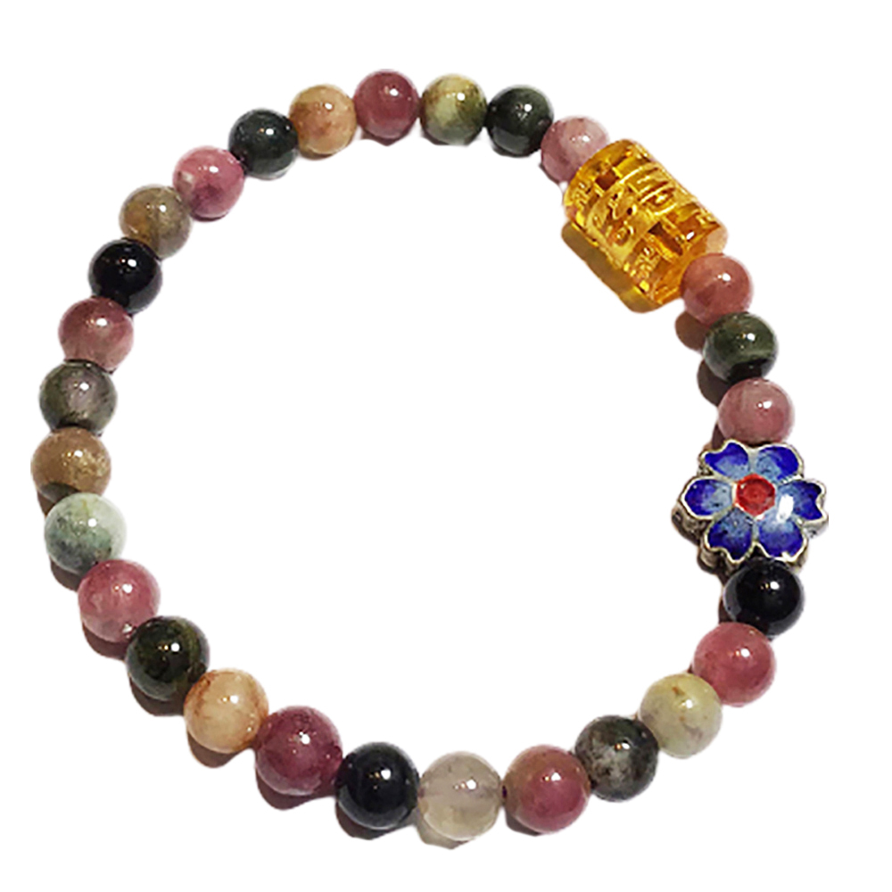 轉經輪+桃花+碧璽手珠6mm【十方】139327