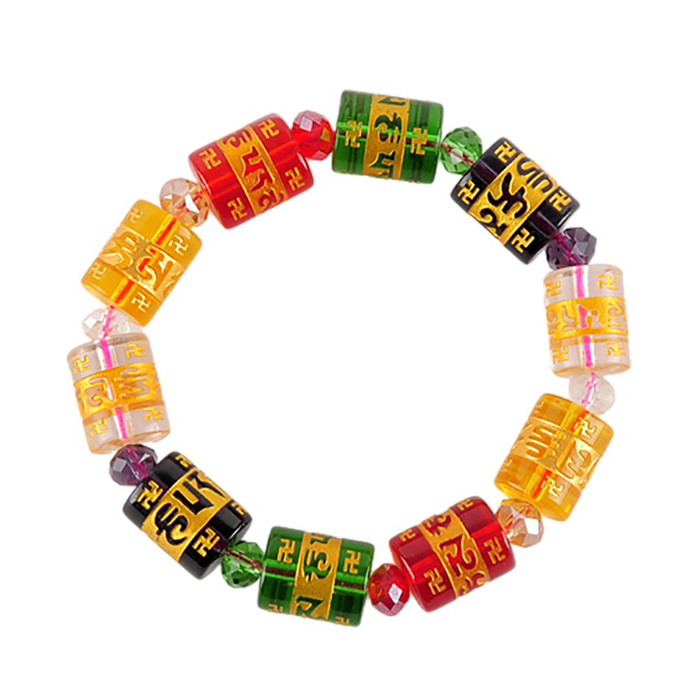 五行水晶琉璃轉經輪手珠【十方】139919