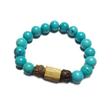 佛首沉香木+綠松石手珠 10mm【十方】140766