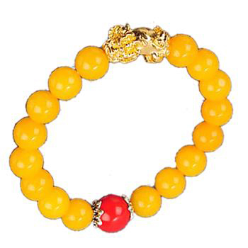 貔貅+黃玉石手珠10mm【十方】141015